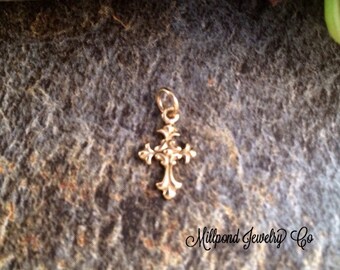 Cross Charm, Bronze Cross Charm, Cross Charm, Religious Charm, Religious Pendant, Christian Charm, Christian Pendant
