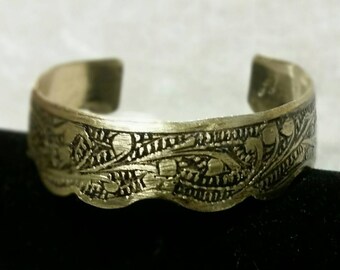 Handmade vintage brass cuff bracelet