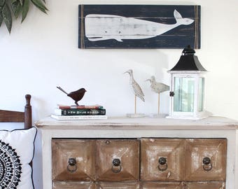WOODEN WHALE, 24" x 8.5", Nautical decor, Whale Decor, Whale art, Wooden nautical art, Wooden whale art, farmhouse decor