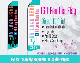 LLR Consultant Flag Stop- N - Shop Multi Color Design, Pop Up Flag, LLR Sign, Next Day Shipping LLR Style w/ Pole
