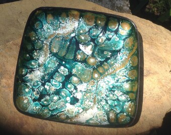 Copper enamel,pendant ,torch fired,necklace,handmade