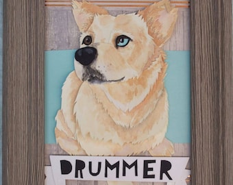Personalized Cut Paper Pet Portrait / Gift