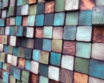 Wood Wall Art - Wood Art Sculpture - Reclaimed Wood Art Wall Installation
