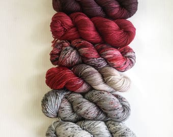 6 Skein Gradient Kit Grey to Red