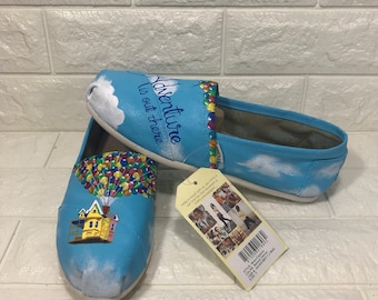 UP Toms. Handpainted custom shoes. Ellie & Carl. Adventure is out there.