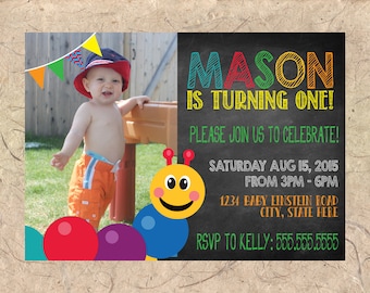 Baby Einstein Birthday Invitation - ANY AGE - Colors can be Customized!