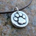 Paw Print Necklace, Paw Print Pendant, Pet Jewelry, Dog Mom Gift, Cat Lover Gift, Small Paw, Hand Hammered, Rustic Jewelry