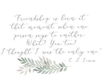 C. S. Lewis Friendship Quote Note Cards