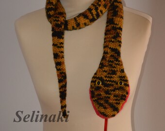 Knit Snake Scarf Animal Scarf