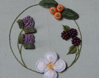 Stumpwork Berries and Blossom