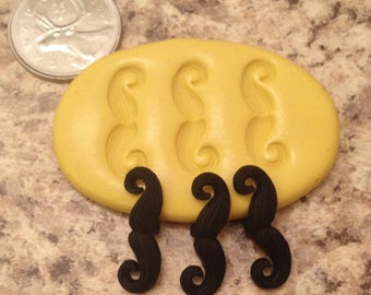 Mini Moustache Mold Set Silicone