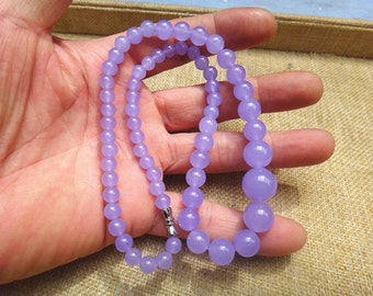 Natural purple chalcedony necklace