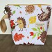 Project Bag, Knitting Bag, Wedge Bag, Zippered Pouch Bag, Sock Knitting, Hedgehogs in the Garden