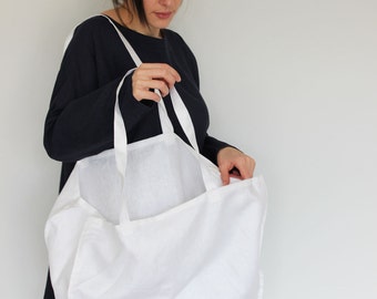Linen bag, Tote, Beach bag, Beach tote, Everyday bag, Linen handbag