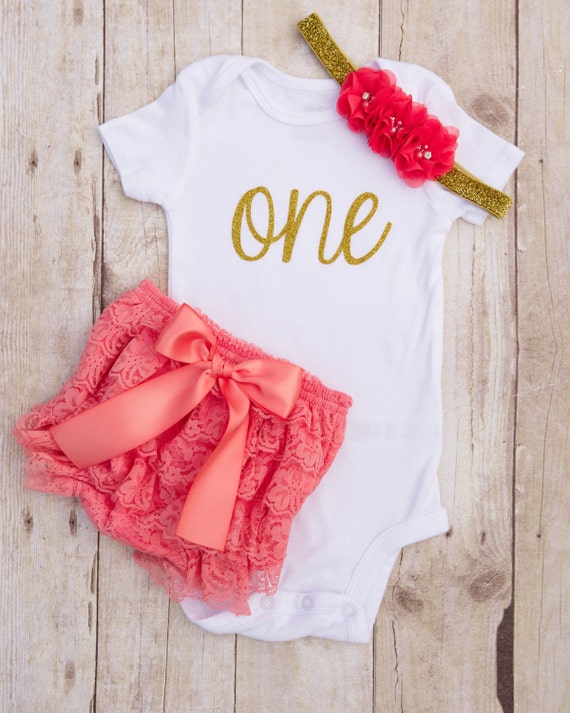 One Year Old Birthday 1st Birthday Girl Outfit Baby Girl