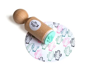 Cactus Mini Stamp with spines and prickles on it. Made with mint rubber - cactus rubber stamp - cactus ink stamp - diy cactus patern