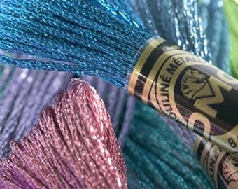 DMC Light Effect Floss - Metallic, Gold, Silver, Jewel Tones, Pearlescent, Glow-in-the-Dark and more
