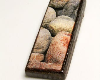 Beach Rocks #5 Wooden Pendant