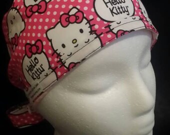 Hello Kitty Tie Back Surgical Scrub Hat