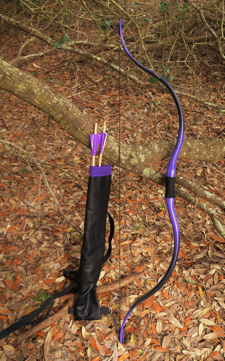 Purple Fade Bow 3 Arrows and Quiver