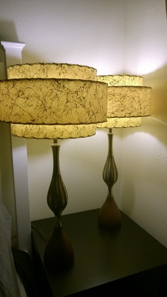 Mid Century Style 3 Tier Fiberglass Lamp Shade Retro Modern