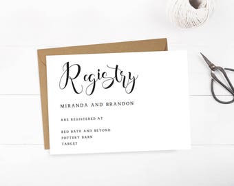 wedding registry insert templates