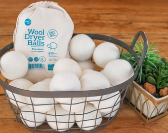 SALE! Premium Wool Dryer Balls Set of 6 XL - 100% Organic New Zealand Wool, All Natural Fabric Softener, Hypoallergenic