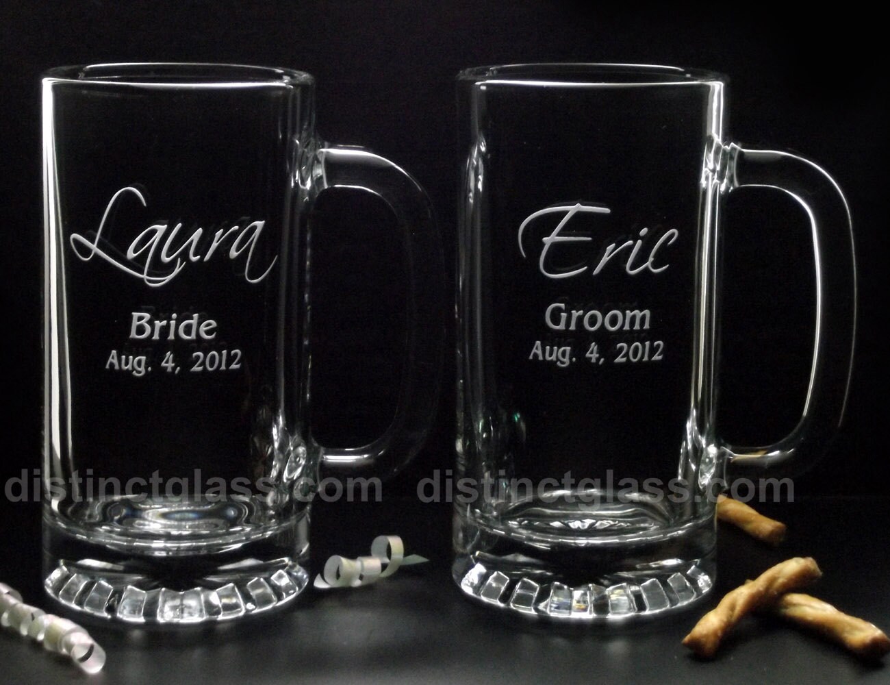 Set of 2 Bride & Groom Beer Mugs Wedding BEER Mugs Gifts