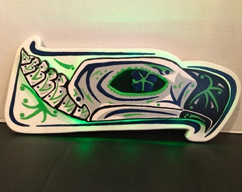 Seattle Seahawks Sugar Skull Sign