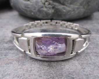 Amethyst - Jessica stainless steel bracelet