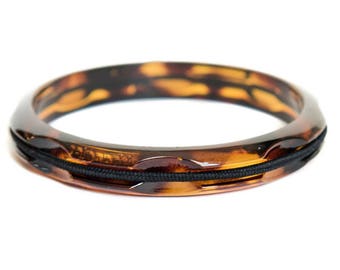 Hair Tie Bracelet, Hair Tie Holder, Hair Tie Bangle Plastic - Tortoise