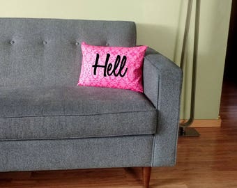 12" x 18" Curse word pillow case, customizable, bachelor housewarming, novelty throw pillows, joke gift, profanity, cussing, dorm decor