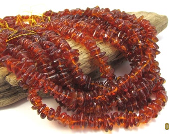 Baltic Amber Beads, Dark Amber Chips, 16" inch Strand, Amber Beads, Beading Supplies, Jewelry Supplies, Item 1273gss