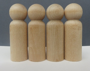 CUSTOM - UNFINISHED Wooden Peg Dolls - DIY Kit