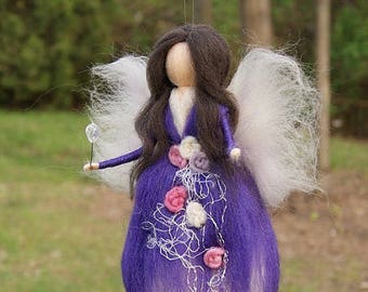 Wool needle felted fairy Waldorf fairy felted doll Waldorf Inspired Wool Fairy Ecofriendly Nursery Decor