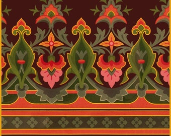 antique art nouveau wallpaper illustration digital download