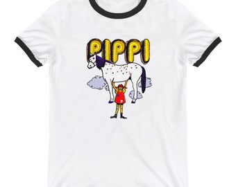 Erwachsene Pippi Langstrumpf von Billy Lilly Ringer T-Shirt