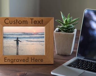 Personalized Frame, Custom Engraved Wood Picture Frame, Gift For Family, Wedding Frame, Newlywed Gift, 4x6, 5x7