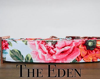 Dog Collar, Vintage Floral Dog collar with roses