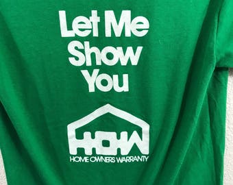 Vintage 70's Slim Fit Single Stitch Home Owners Ad Graphic T Shirt sz M