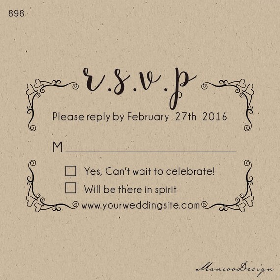 Custom rubber stamp-RSVP stamp DIY RSVP Stamp Wedding