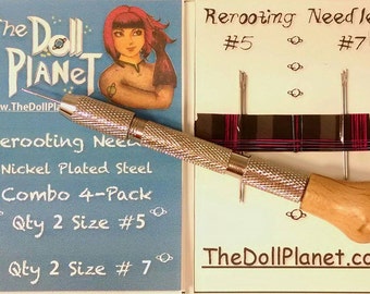 Doll Hair Rerooting Tool Kit w 4 Cut Needles for Rerooting Barbie® Monster High® Ever After High® My Little Pony Fashion Royalty Disney