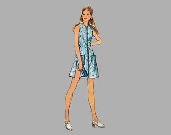 1972 Misses' Dress Tunic Shorts pattern Simplicity 5004, Bust 38 inches UNCUT Patch pockets Front zipper