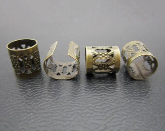 20pcs Antique Brass dreadlock Beads dread hair braid accessories dread Beads jewelry adjustable cuffs tube clip 7.5mm hole