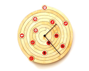 Spiral - unique wall clock made of wood, wooden clock
