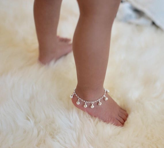 Pair of Jingle Bells Anklets for Baby Boho Baby Jewelry