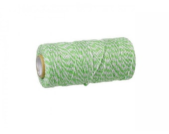 100 m spool Style Baker's Twine string light green and white