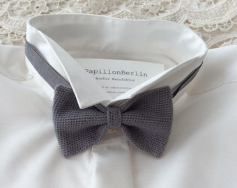Knitted fly, silk/wool, grey