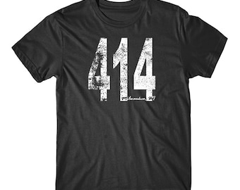 Vintage Style Milwaukee Area Code 414 T-Shirt