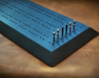 Black Textured Cribbage Board